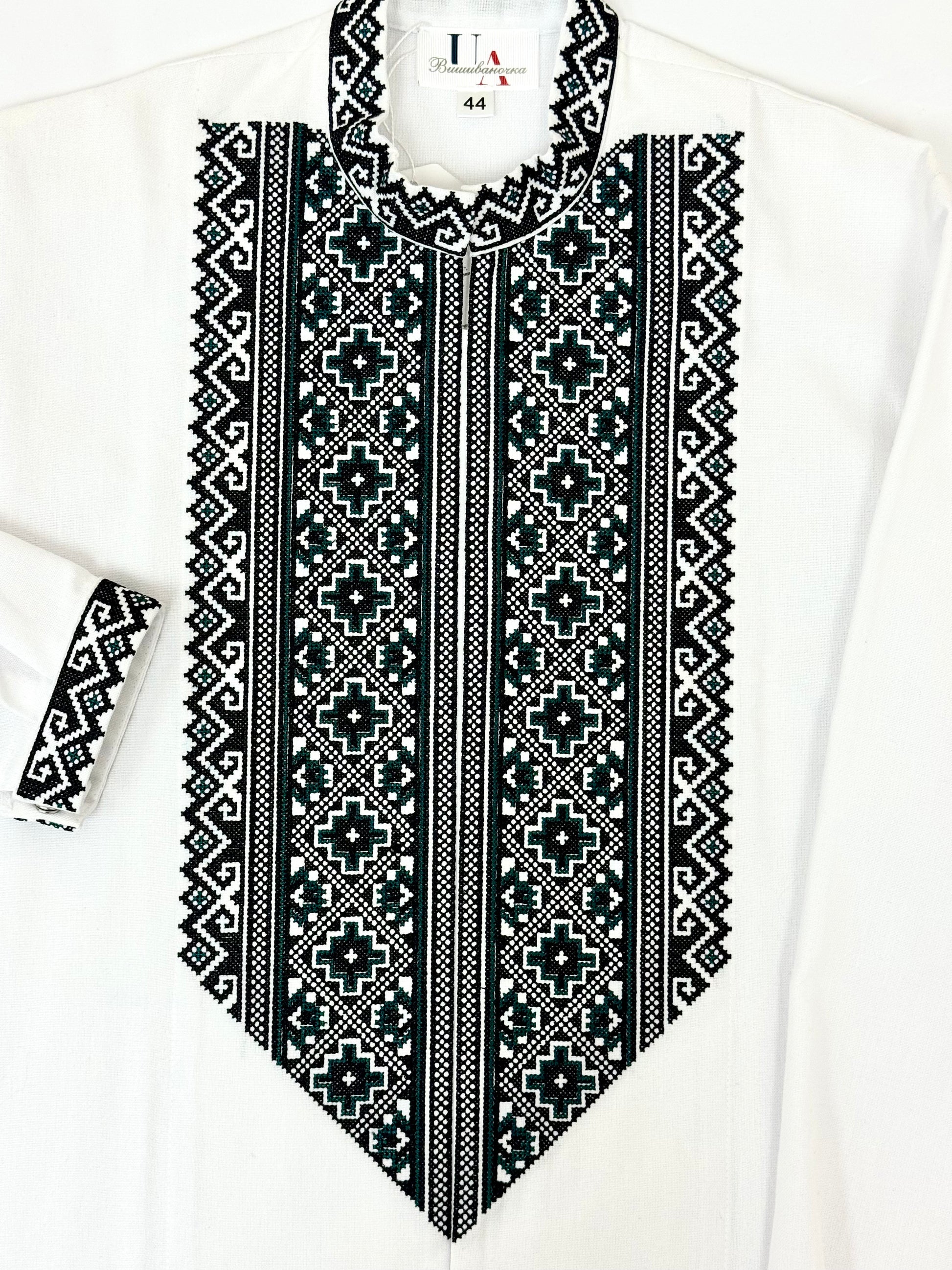 Men’s White Vyshyvanka With Traditional Embroidery Long Sleeve