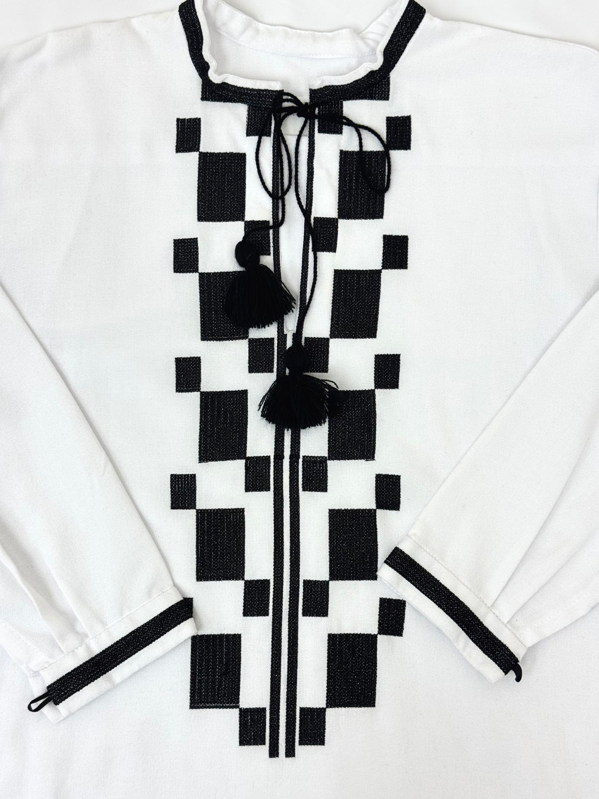 Men’s White Vyshyvanka With Traditional Embroidery Long Sleeve