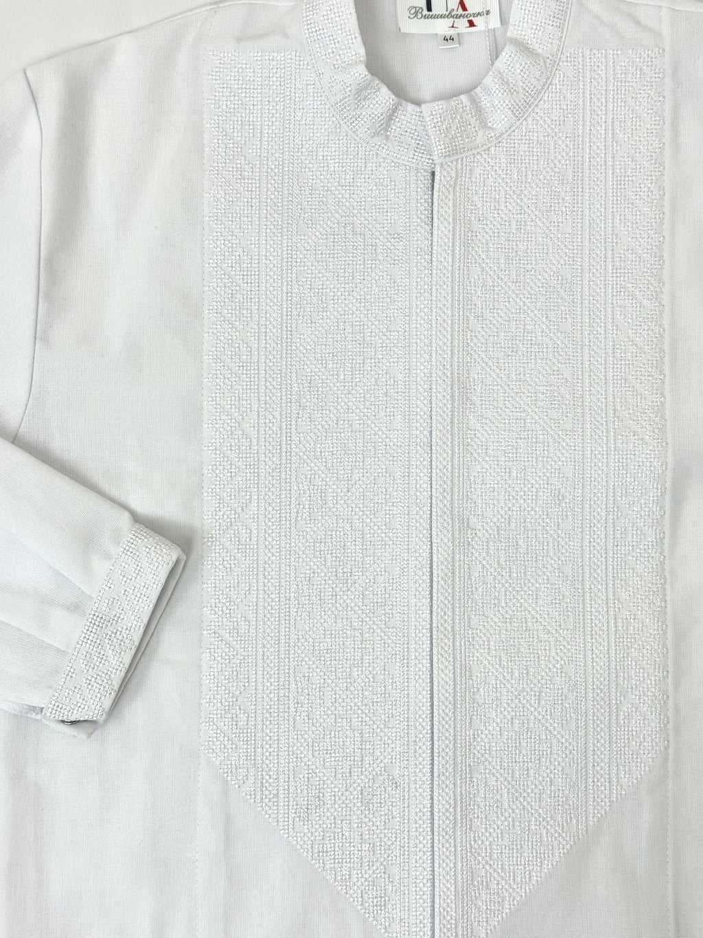 Men’s White Vyshyvanka With Traditional Embroidery Long Sleeve