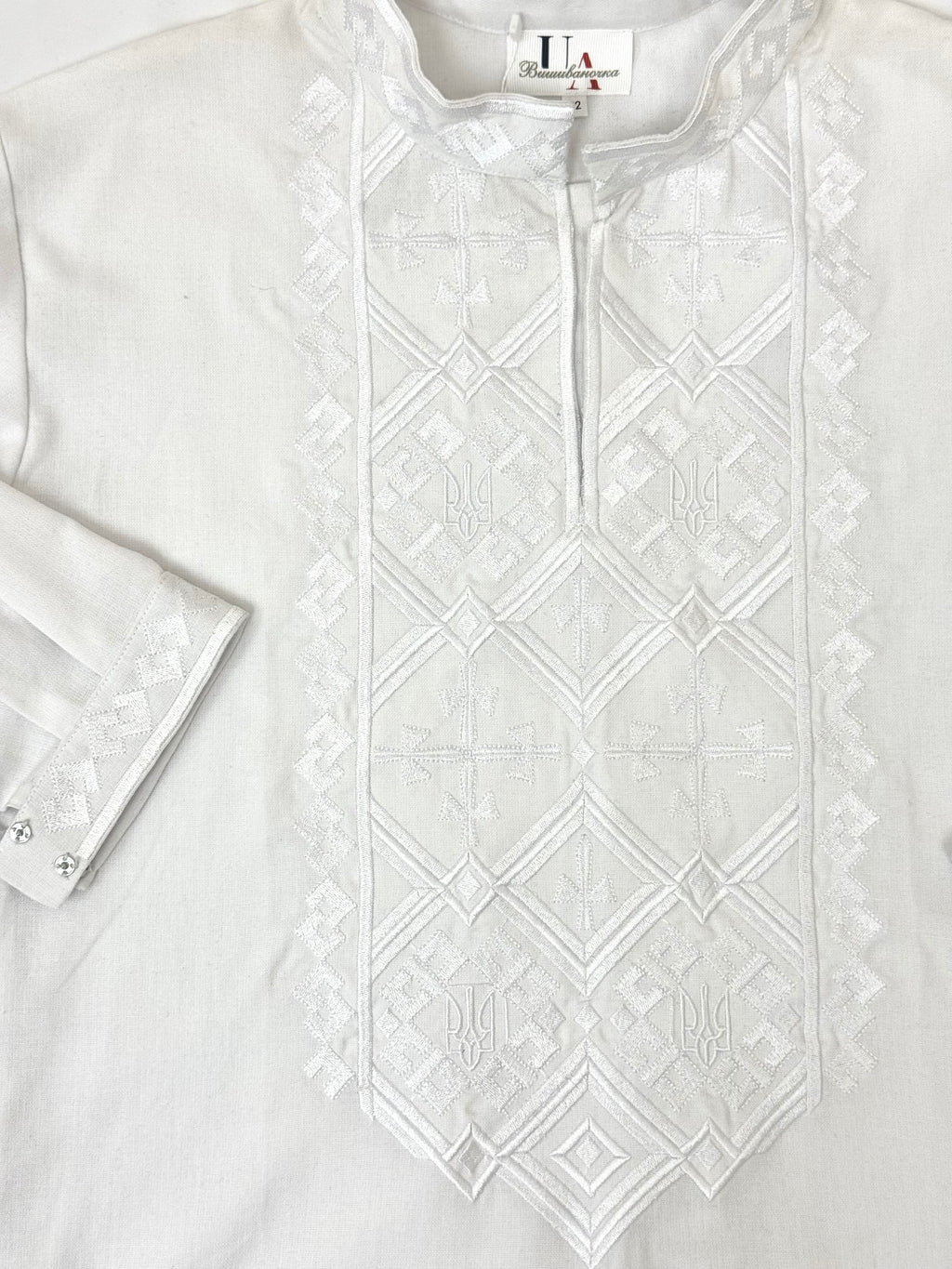 Men’s White Vyshyvanka With Traditional Embroidery Long Sleeve