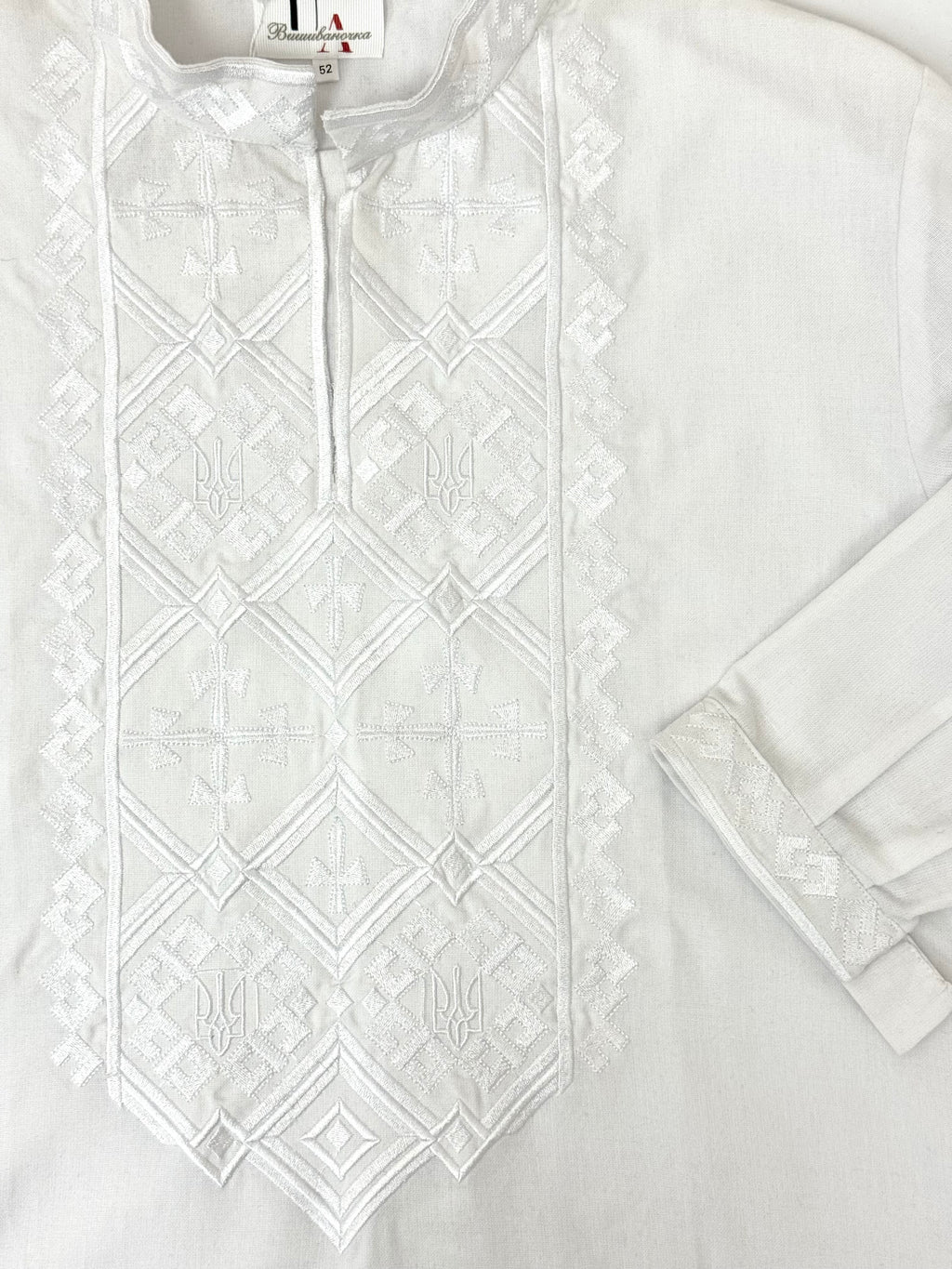Men’s White Vyshyvanka With Traditional Embroidery Long Sleeve