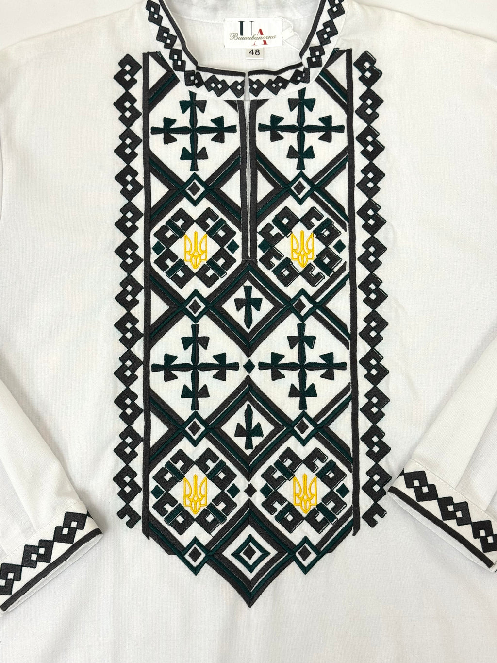 Men’s White Vyshyvanka With Traditional Embroidery Long Sleeve