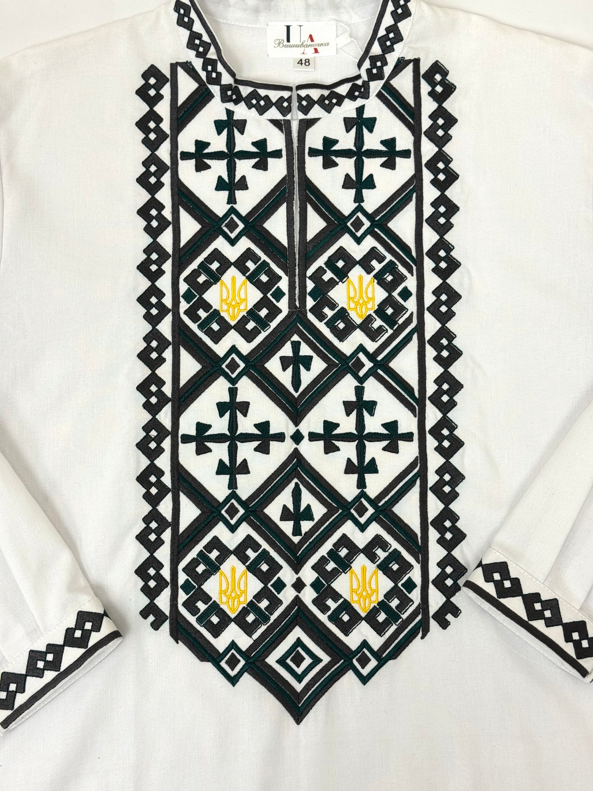 Men’s White Vyshyvanka With Traditional Embroidery Long Sleeve