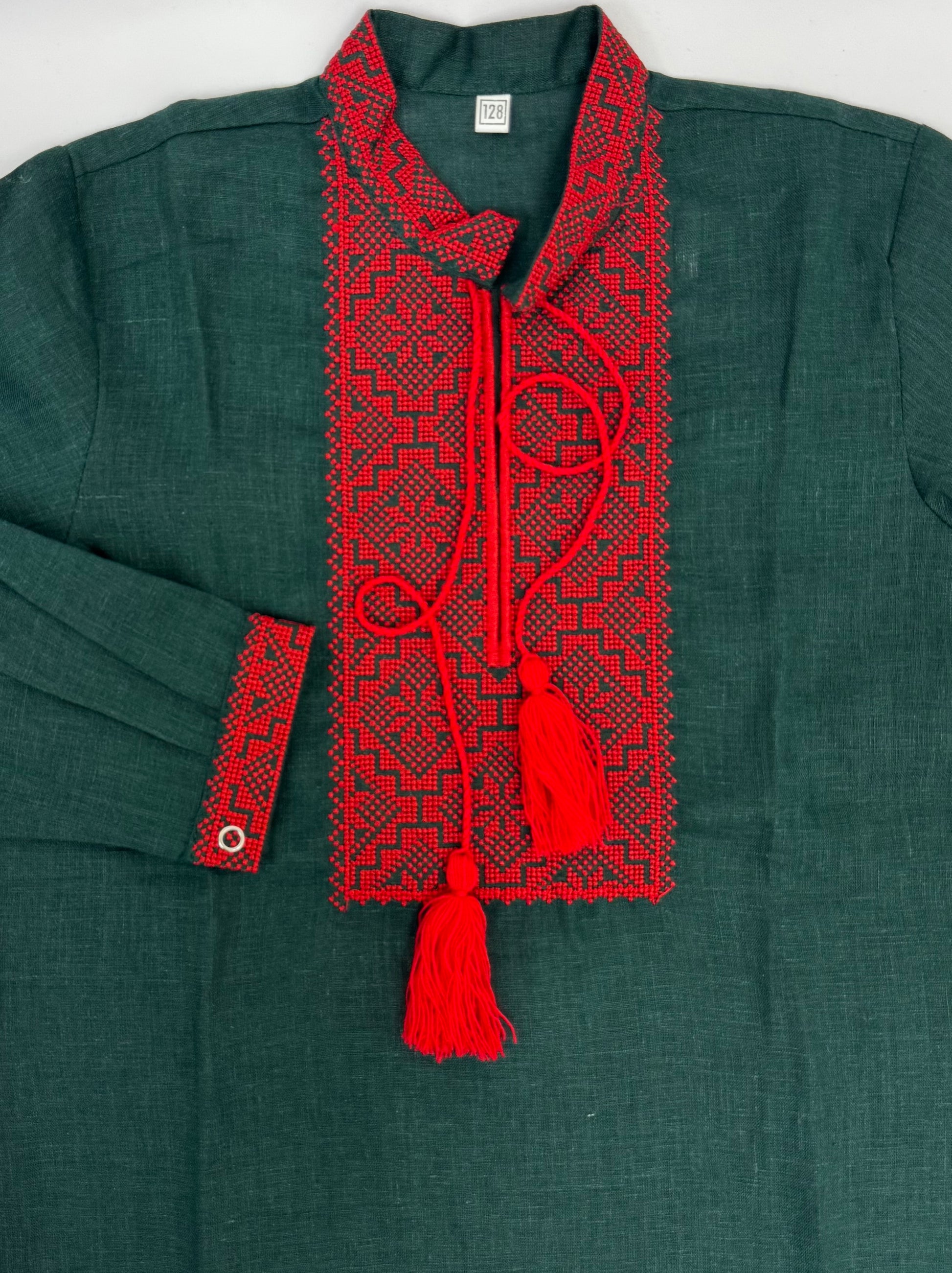 Boys Vyshyvanka Linen Long Sleeve In Ukrainian Traditions
