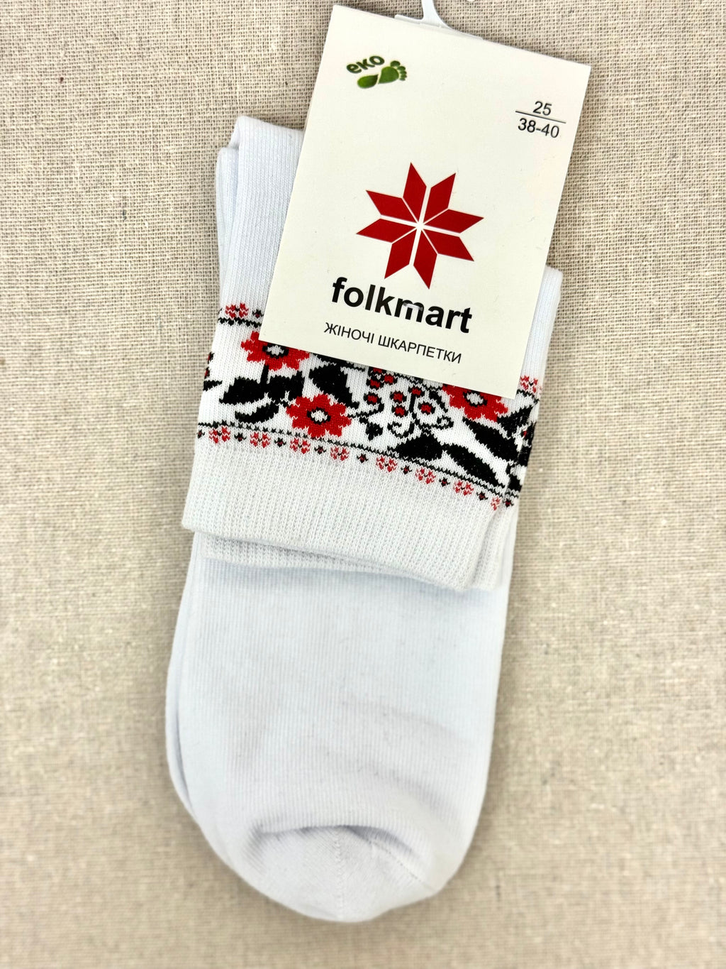 Womens Patriotic Socks With Embroidery (Size 38–40)