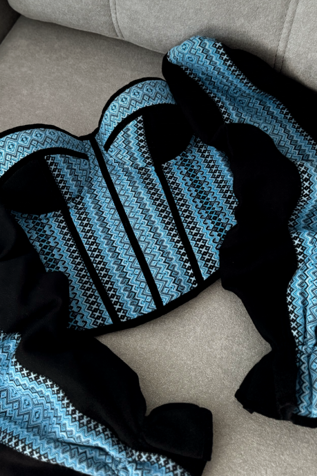Black and Blue Corset – Ukrainian-Inspired Waist Corset with a Modern Edge