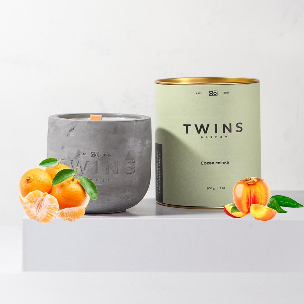 TWINS Citron and Mandarin Scented Candle – Zesty Citrus Freshness | 600 g