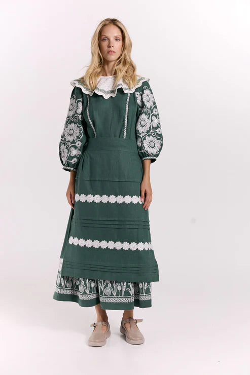 Ethnic dress "Christina" emerald