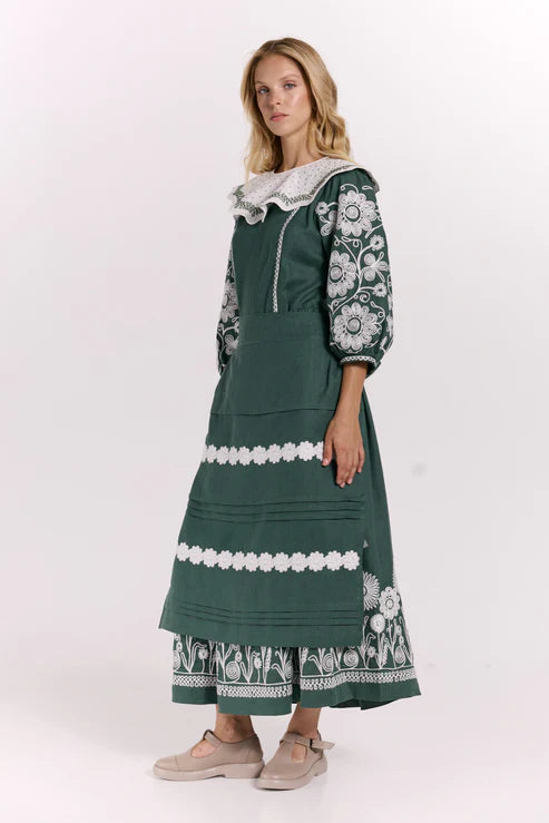 Ethnic dress "Christina" emerald