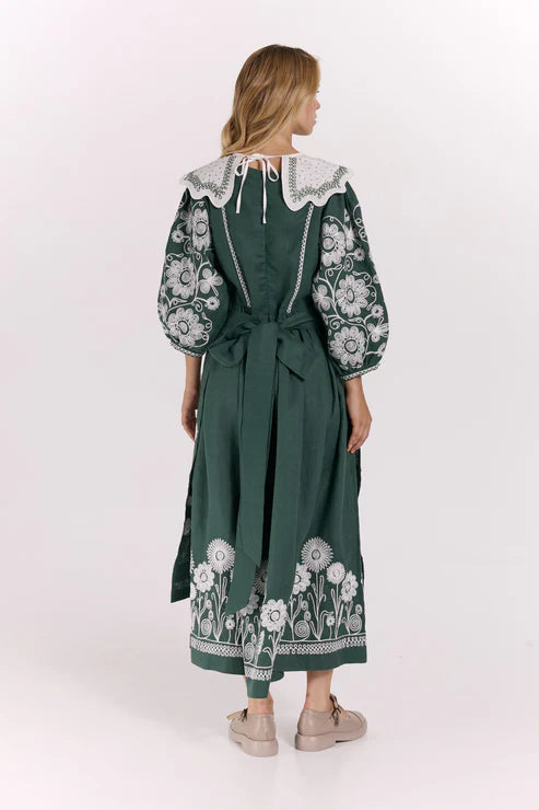 Ethnic dress "Christina" emerald