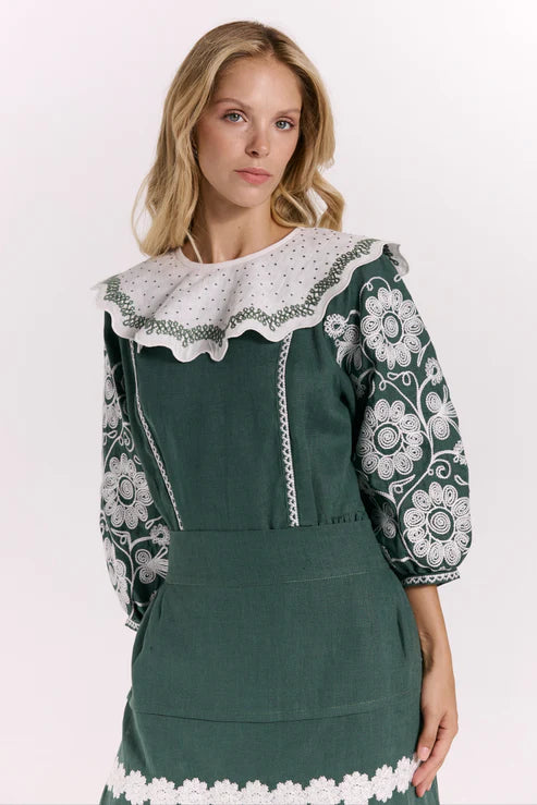 Ethnic dress "Christina" emerald