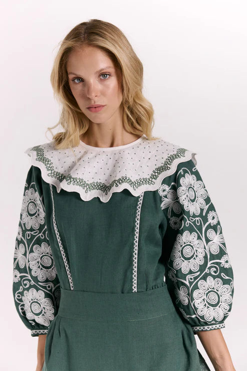 Ethnic dress "Christina" emerald