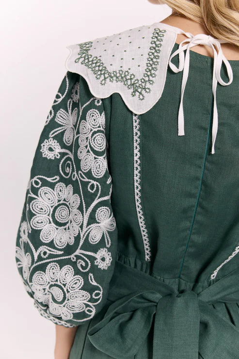 Ethnic dress "Christina" emerald