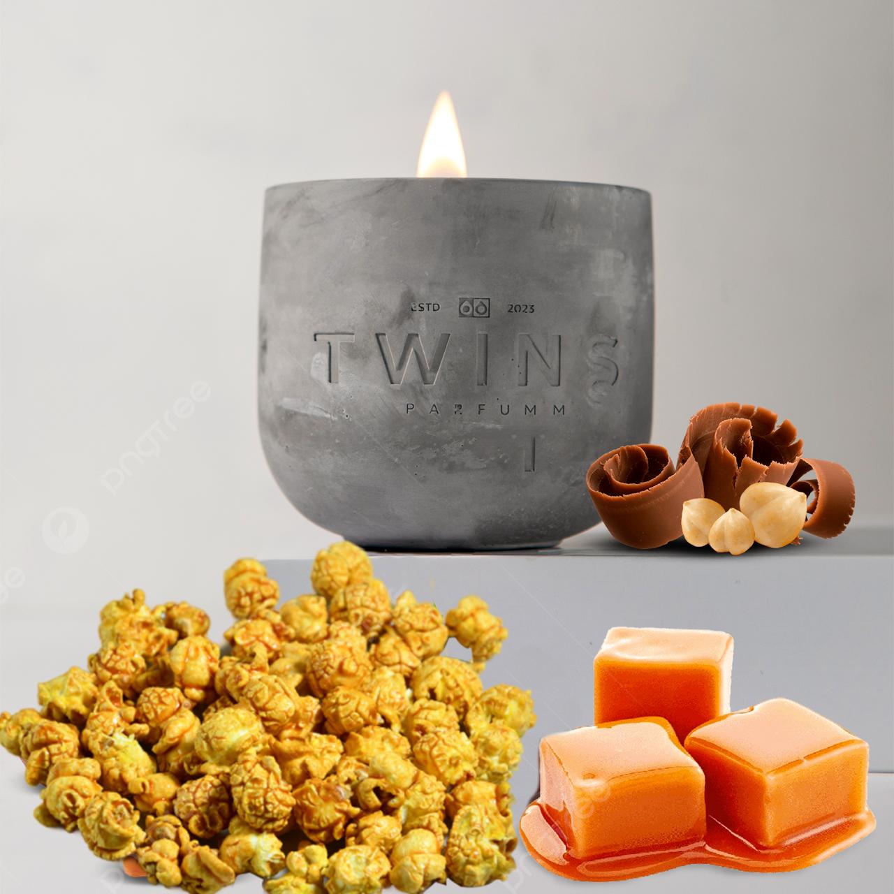 TWINS Caramel Popcorn Scented Candle – Sweet & Cozy Comfort | 600 g