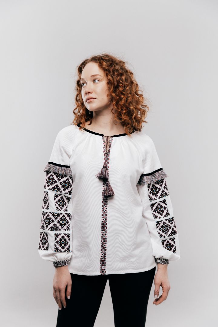 Women’s Vyshyvanka with Fringed Sleeves