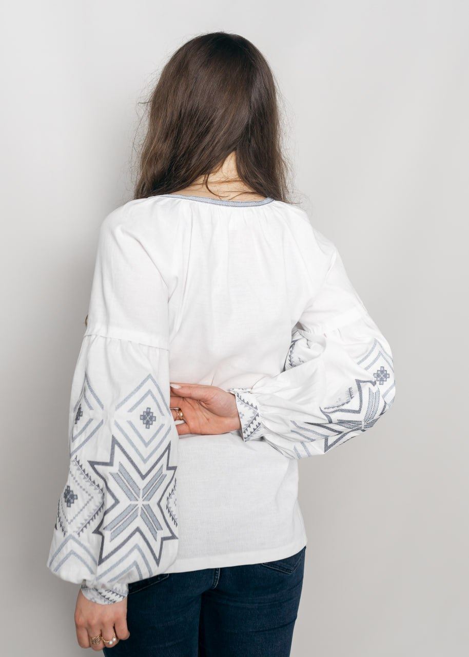Embroidered Shirt "Zirnytsia" – Author’s Ukrainian Vyshyvanka in Linen-Cotton Blend