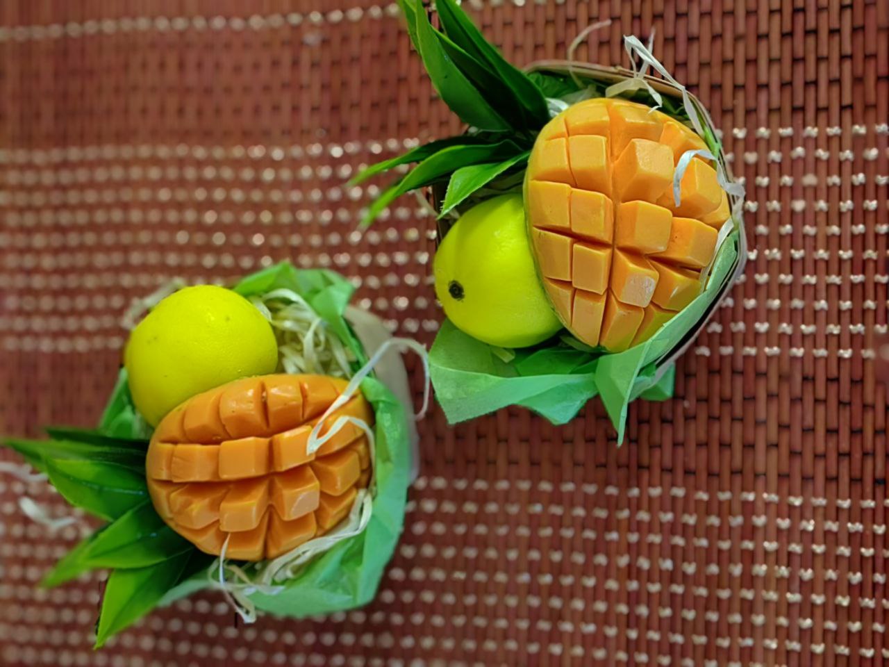 Basket with Two Fruits – Handmade Soap Gift Set