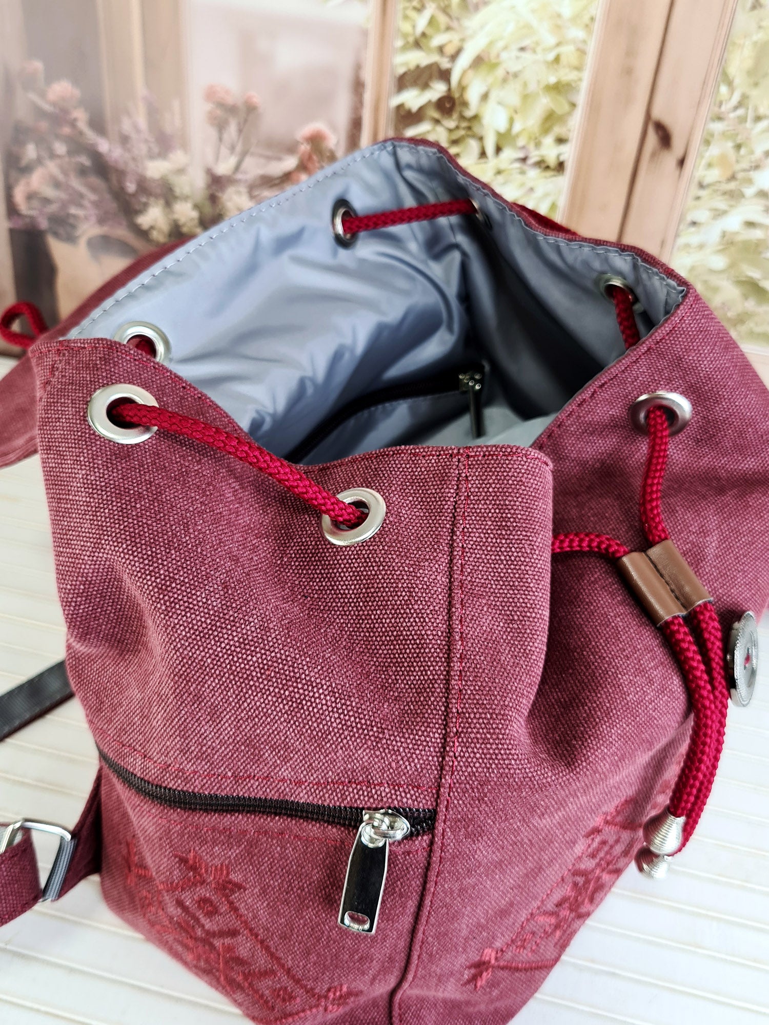 "Lace" Embroidered Backpack