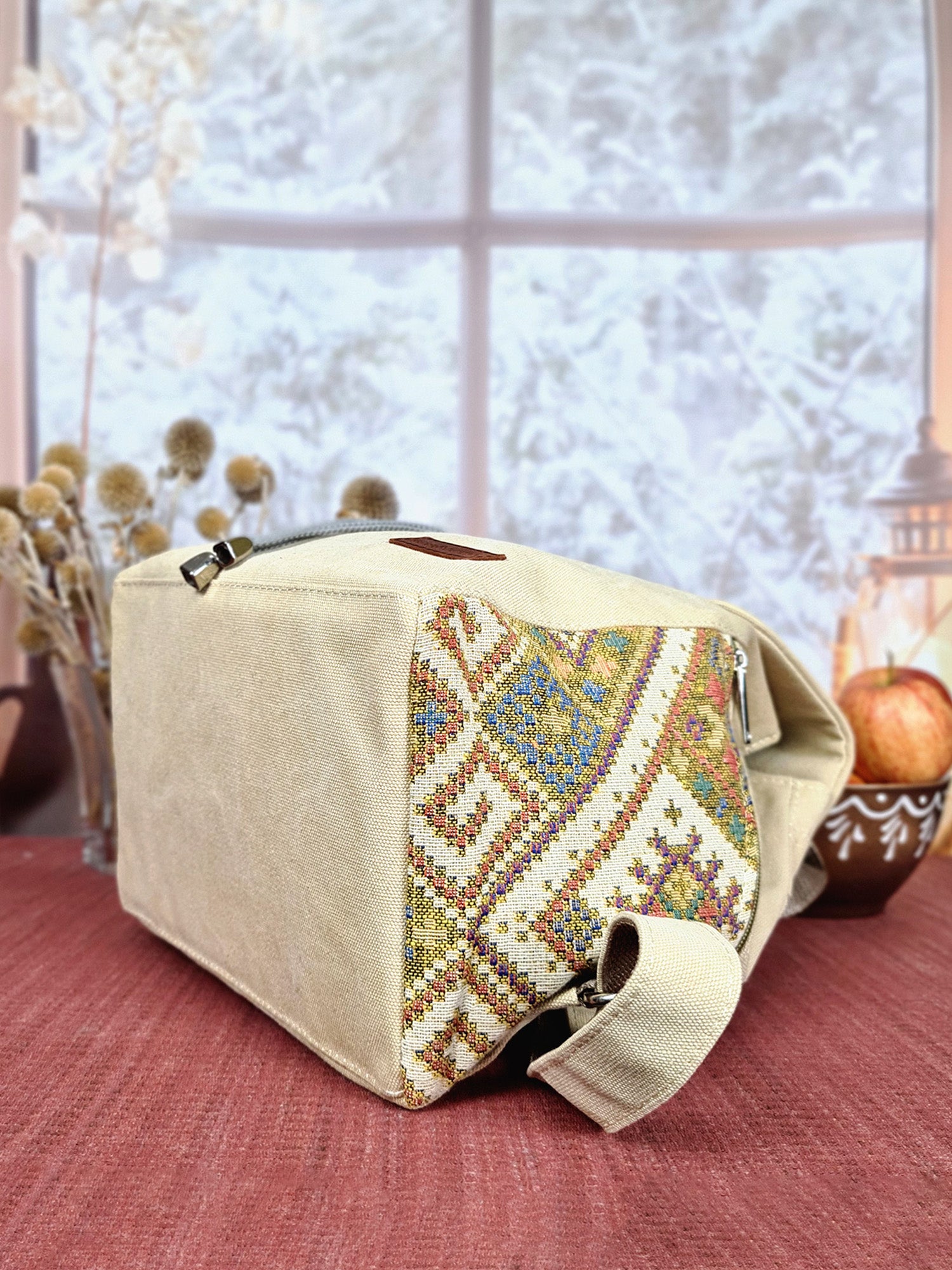 Women's Backpack with Tapestry Accents
