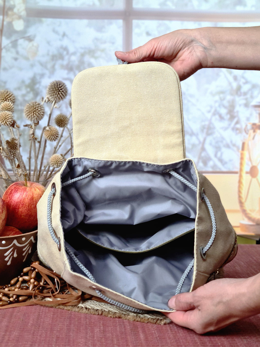 Women's Backpack with Tapestry Accents