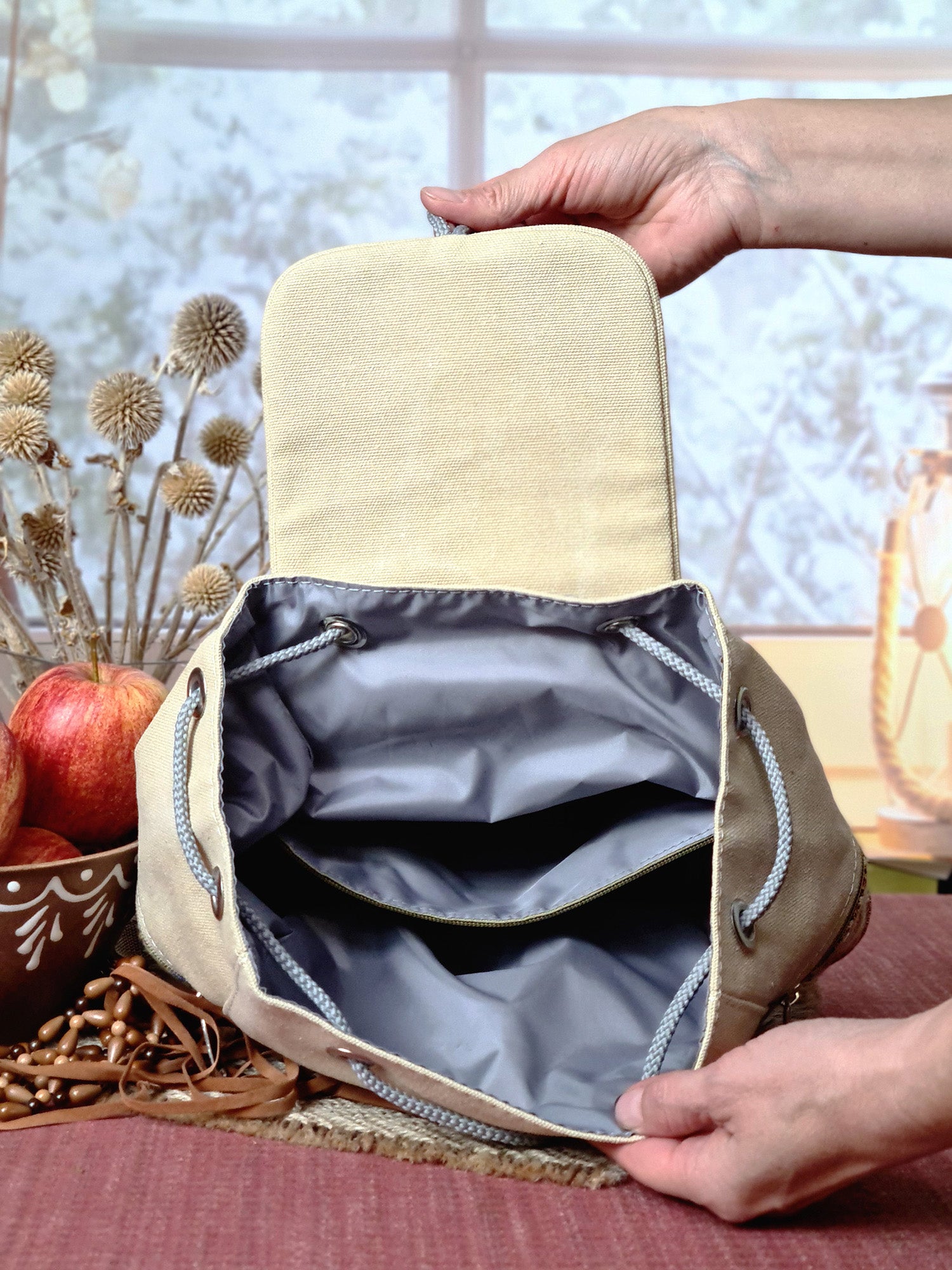 Women's Backpack with Tapestry Accents