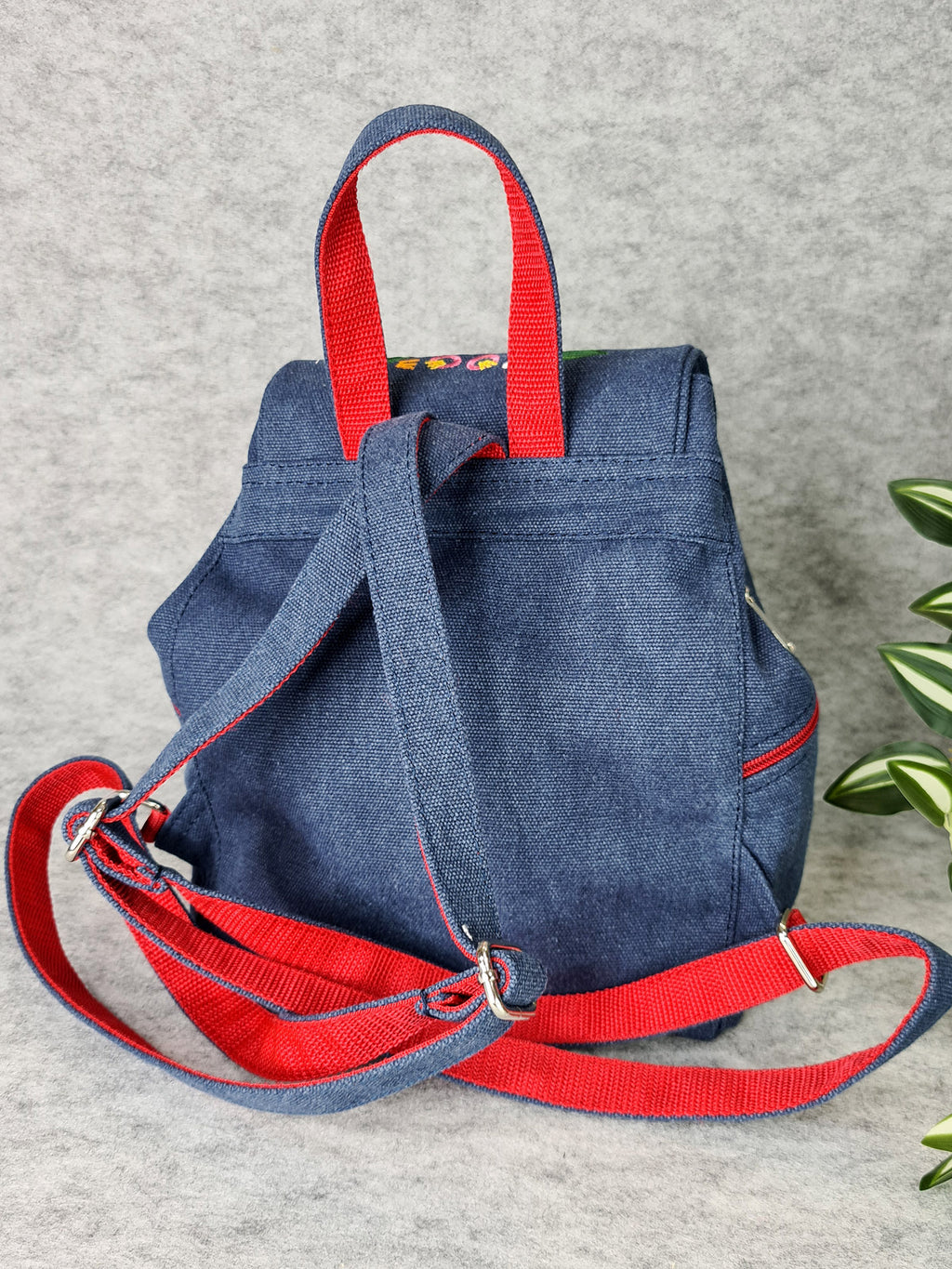 Backpack with "Unconquered" embroidery, blue