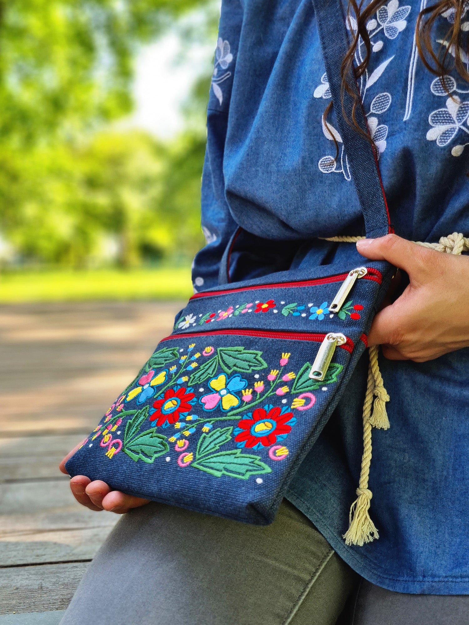 "Unconquered" Embroidered Bag