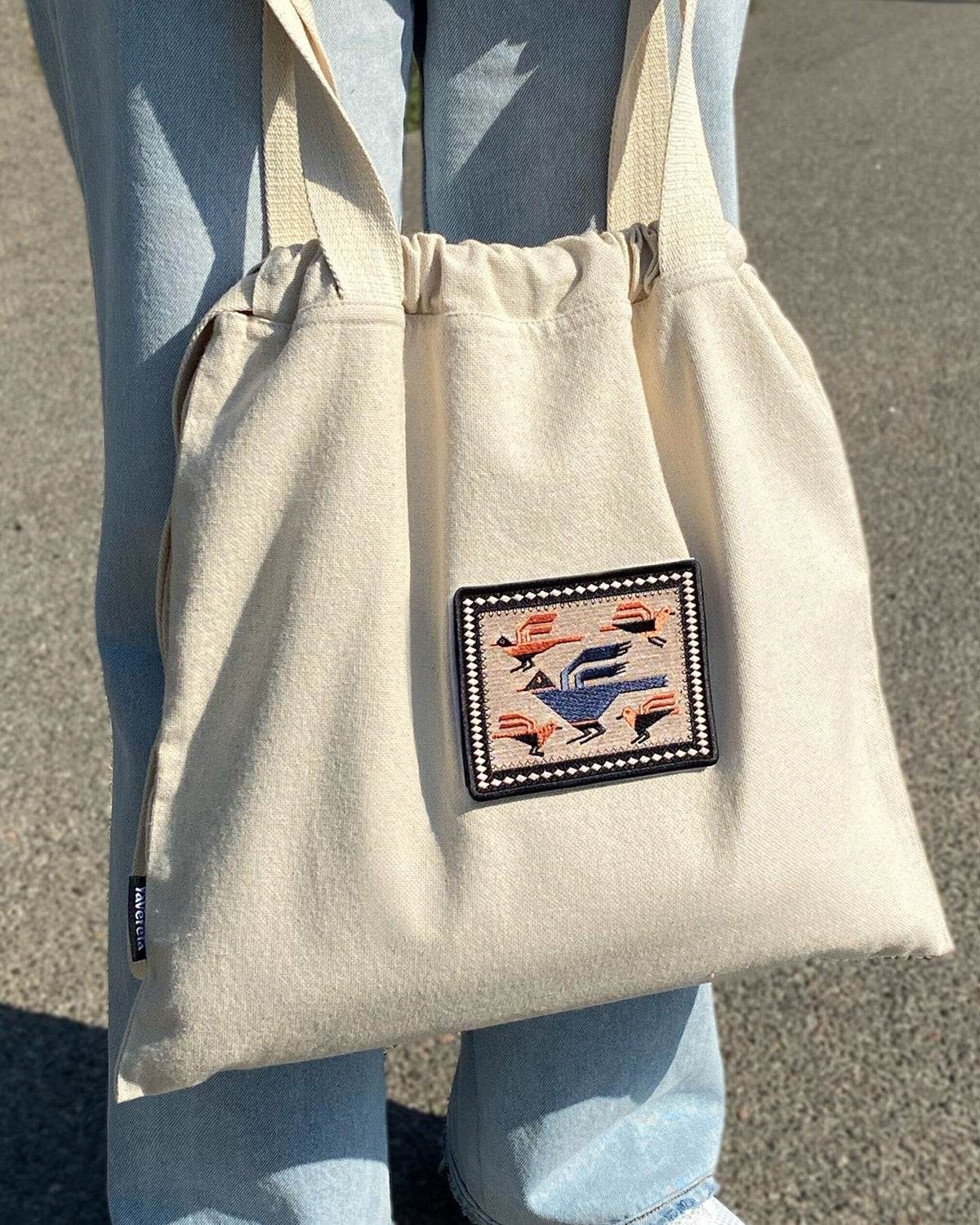 Beige Canvas Tote Bag